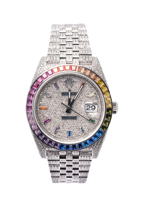 rolex rainbow iced out.